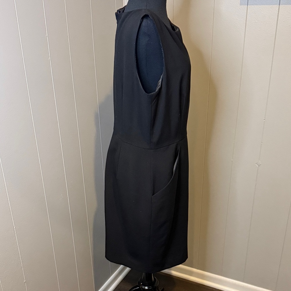 B14 Calvin Klein Women’s 12 Classic Black Midi Sleeveless Dress - Picture 3 of 5